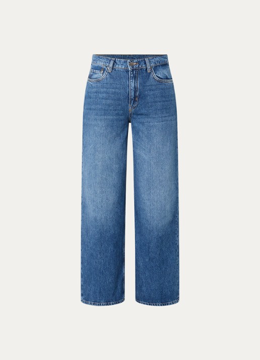 Liu Jo High waist wide leg jeans met medium wassing  - voorkant 2 indigo