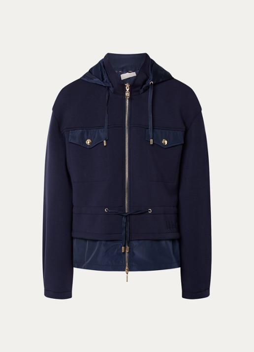 Liu Jo Jack met capuchon en klepzakken - voorkant 3 donkerblauw