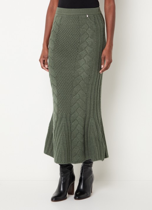 Liu Jo Kabelgebreide midirok in wolblend