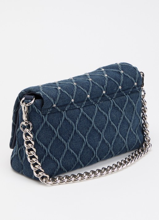 Liu Jo La puffy schoudertas van denim met afneembare schouderriem  - achterkant 4 indigo