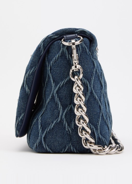 Liu Jo La puffy schoudertas van denim met afneembare schouderriem  - detail 2 indigo