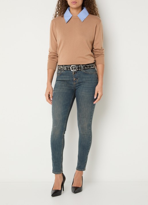 Liu Jo Low waist skinny fit jeans met gekleurde wassing - voorkant 3 indigo