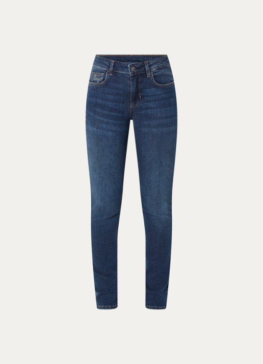 Liu Jo Low waist skinny fit jeans met medium wassing - voorkant 2 indigo