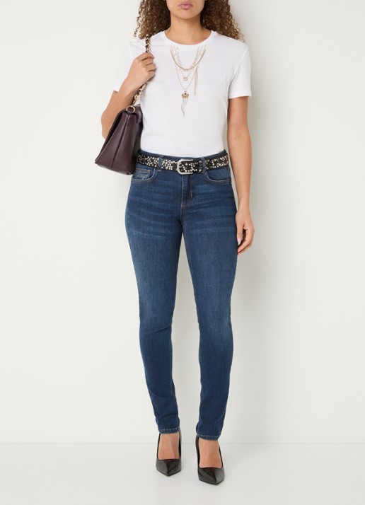 Liu Jo Low waist skinny fit jeans met medium wassing - voorkant 3 indigo