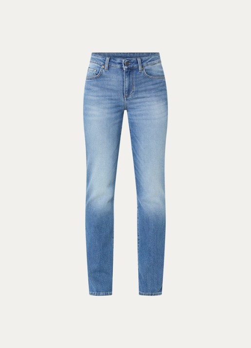 Liu Jo Low waist skinny jeans met lichte wassing - voorkant 4 indigo