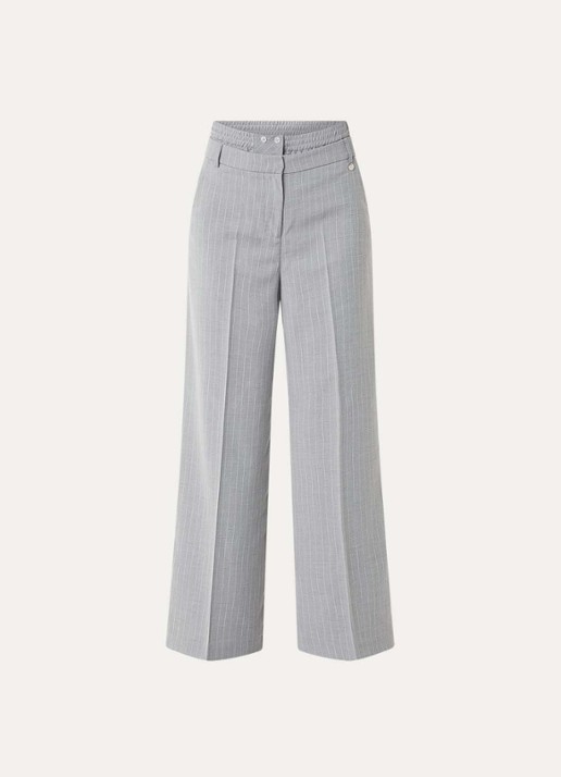 Liu Jo Lungo high waist straight fit pantalon met print en steekzakken - voorkant 3 grijs