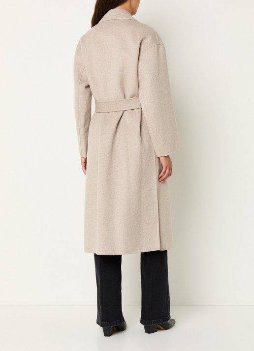 Liu Jo Mantel in wolblend met ceintuur - achterkant 2 beige
