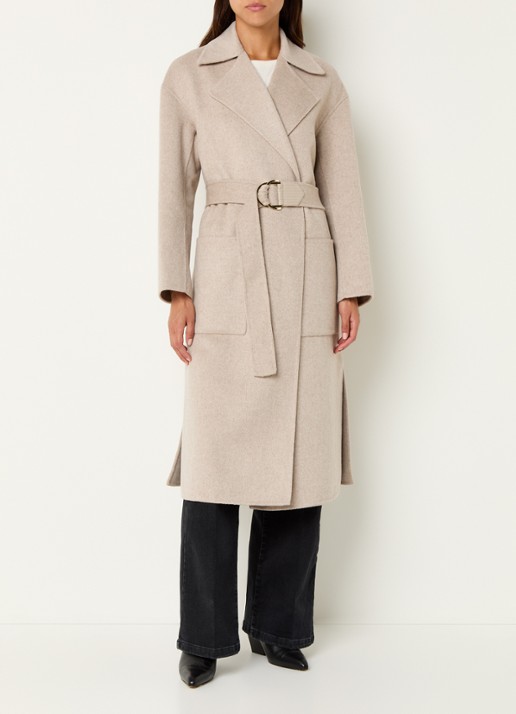 Liu Jo Mantel in wolblend met ceintuur - detail 7 beige