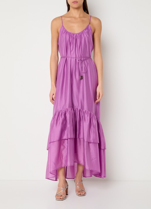 Liu Jo Maxi jurk  met strikceintuur en volant