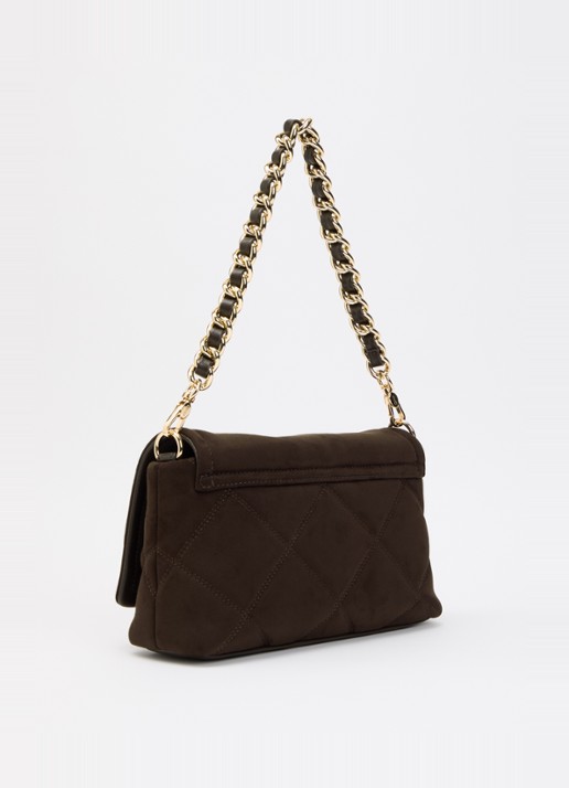 Liu Jo Medium LaPuffy crossbodytas met quilt patroon en afneembare schouderriem - achterkant 4 donkerbruin