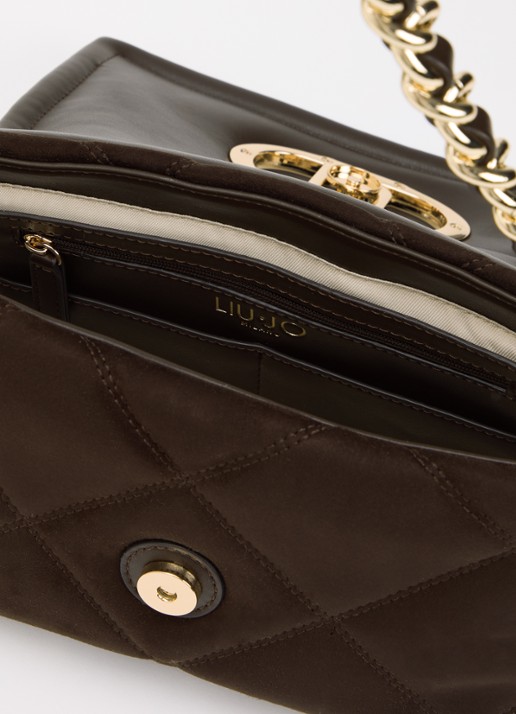 Liu Jo Medium LaPuffy crossbodytas met quilt patroon en afneembare schouderriem - detail donkerbruin