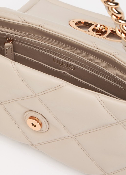 Liu Jo Medium LaPuffy schoudertas met quilt patroon en afneembare schouderriem - detail 3 creme
