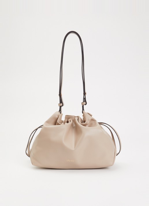 Liu Jo Medium Riccy schoudertas met afneembare schouderriem  - voorkant beige