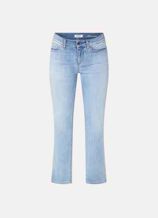 Liu Jo Mid waist cropped slim fit jeans met lichte wassing - voorkant 4 indigo