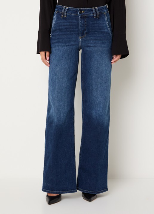 Liu Jo Mid waist flared jeans met donkere wassing