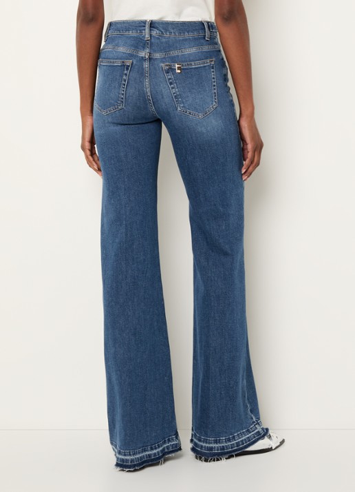 Liu Jo Mid waist flared jeans met medium wassing - achterkant indigo