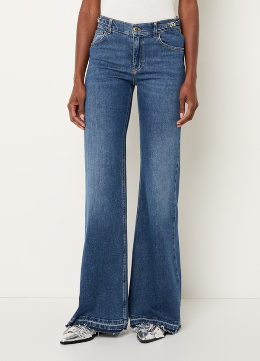 Liu Jo Mid waist flared jeans met medium wassing - detail 2 indigo