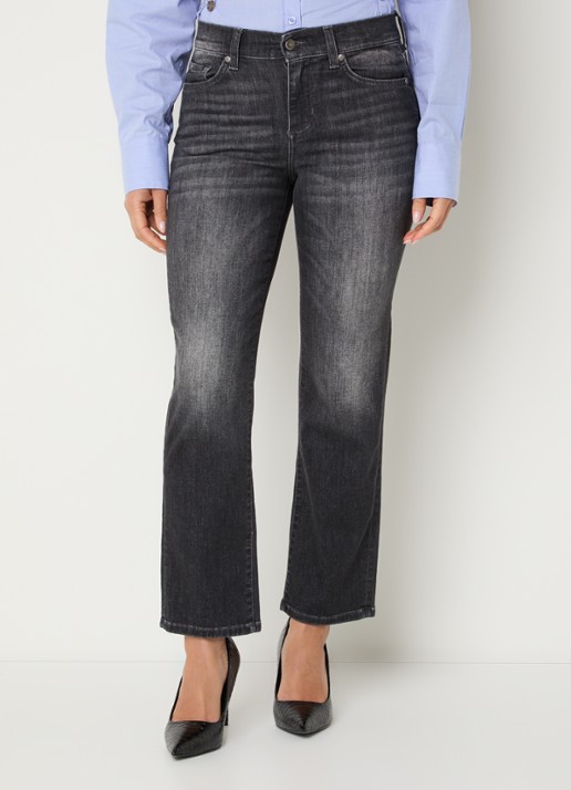 Liu Jo Mid waist slim fit jeans met gekleurde wassing - detail donkergrijs