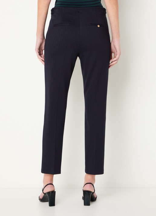 Liu Jo Mid waist slim fit pantalon met steekzakken - achterkant donkerblauw