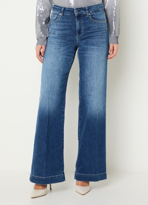 Liu Jo Mid waist straight fit jeans met medium wassing
