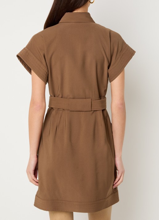 Liu Jo Mini blousejurk met borst- en steekzakken - achterkant roestbruin