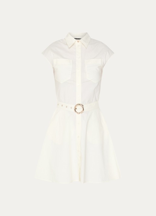 Liu Jo Mini blousejurk met borstzakken - voorkant wit