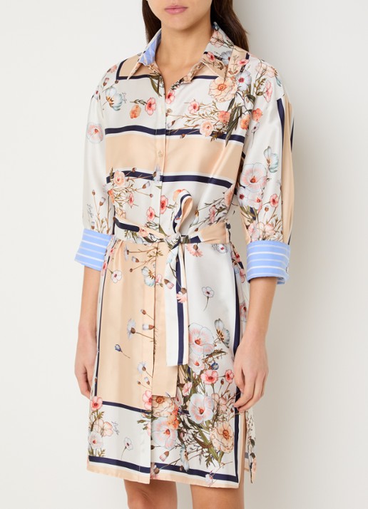 Liu Jo Mini blousejurk van satijn met print en strikceintuur