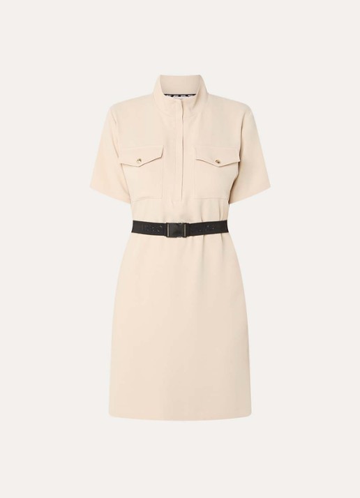 Liu Jo Mini jurk met ceintuur - voorkant beige
