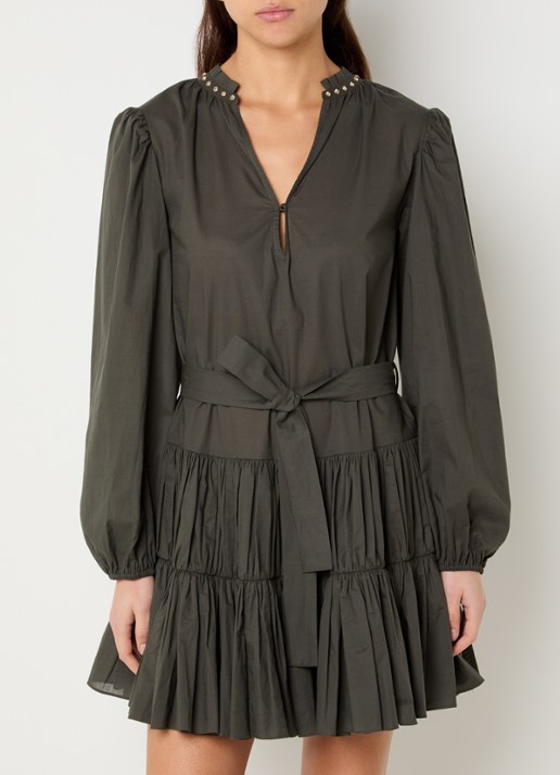 Liu Jo Mini jurk met strikceintuur en pofmouw