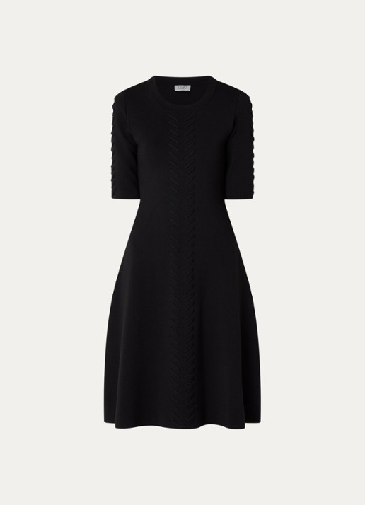 Liu Jo Mini jurk met structuur - voorkant zwart