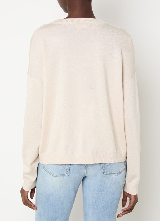Liu Jo Pullover met lurex en details van mesh - achterkant 4 creme