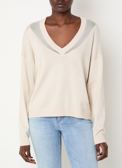 Liu Jo Pullover met lurex en details van mesh