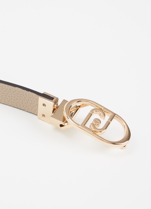 Liu Jo Reversible riem met logoprint  - detail 2 hazelnootbruin