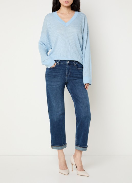 Liu Jo Ribgebreide pullover met sjaalkraag en lurex - voorkant 2 koper