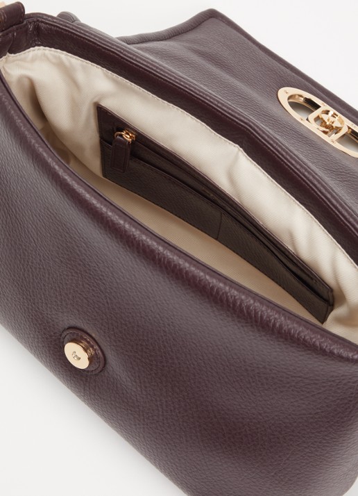 Liu Jo Schoudertas met logo en afneembare schouderriem - detail 3 aubergine