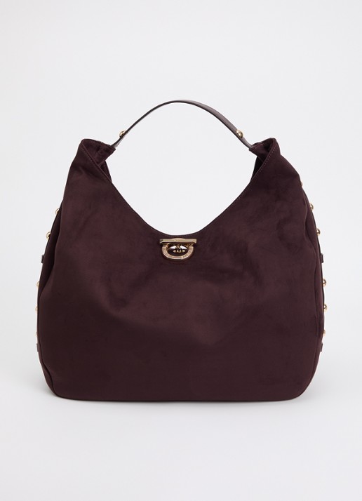 Liu Jo Schoudertas met studs - voorkant 5 aubergine