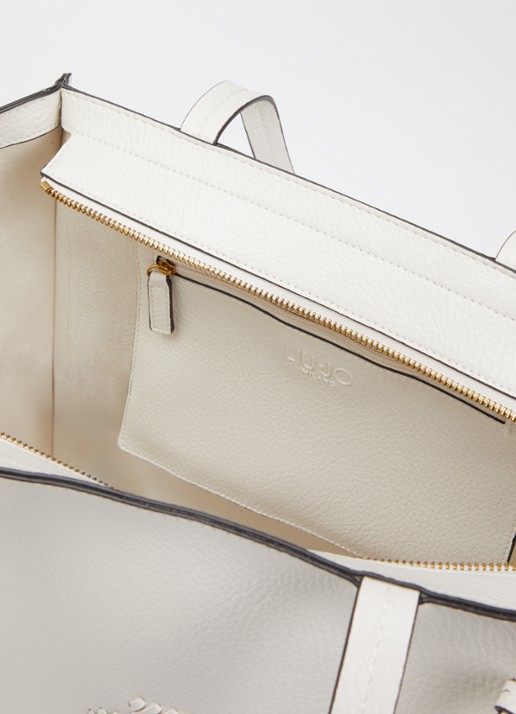 Liu Jo Shopper met logo - detail 3 creme