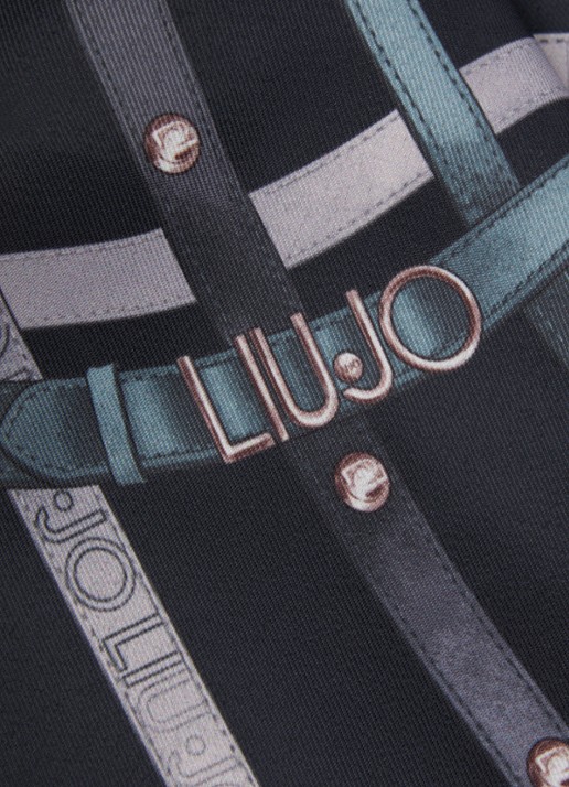 Liu Jo Sjaal met print 50 x 50 cm - detail 2 blauw