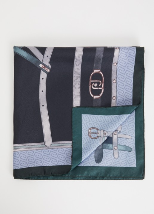 Liu Jo Sjaal met print 50 x 50 cm - voorkant 3 blauw