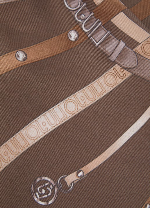 Liu Jo Sjaal met print 50 x 50 cm - detail 2 bruin