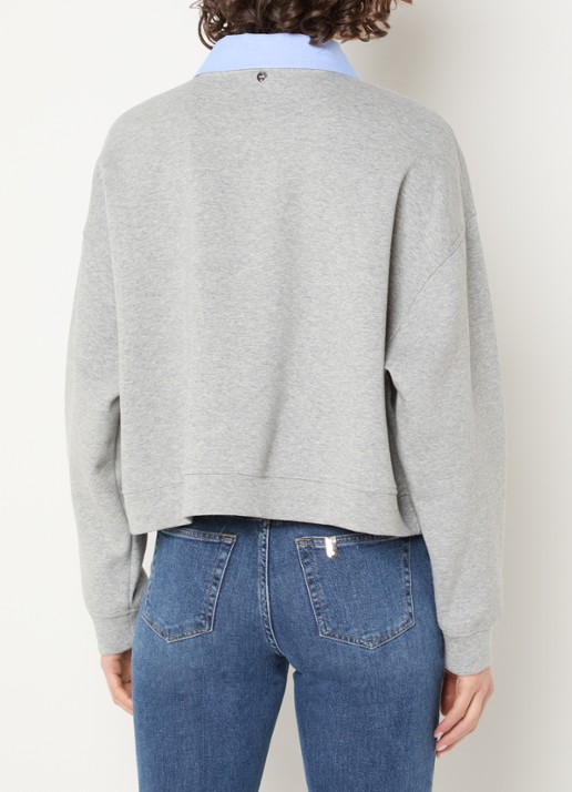 Liu Jo Sweater met afneembare kraag en strass - achterkant 3 grijsmele