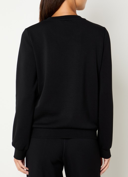 Liu Jo Sweater met logo en ronde hals - achterkant 2 zwart