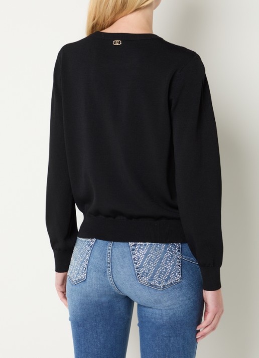 Liu Jo Sweater met strass - achterkant zwart