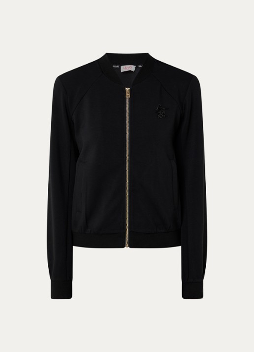 Liu Jo Sweatvest met opstaande kraag - voorkant zwart