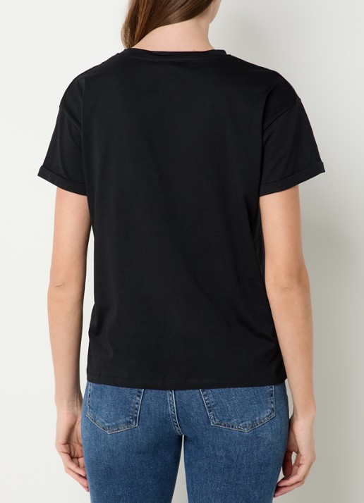 Liu Jo T-shirt met borstzak en strass - achterkant 3 zwart