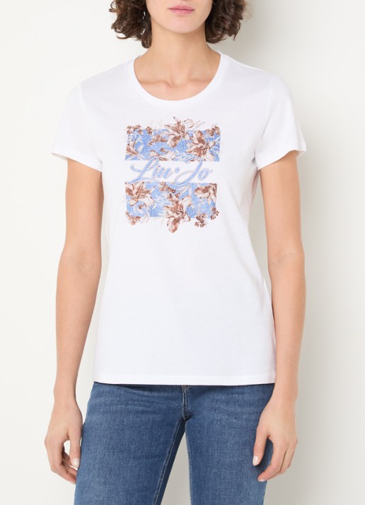 Liu Jo T-shirt met logoprint en strass