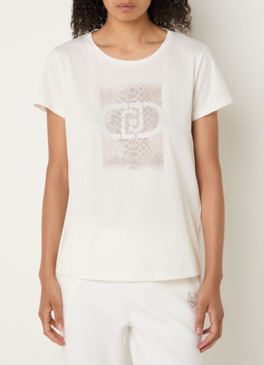 Liu Jo T-shirt met logoprint en strass