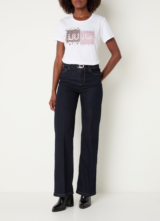 Liu Jo T-shirt met logoprint - voorkant 4 bruin