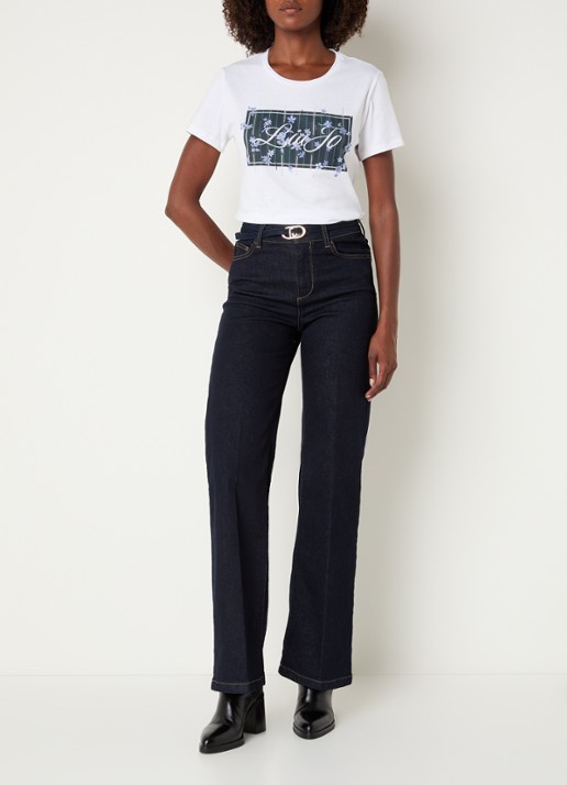 Liu Jo T-shirt met logoprint - voorkant 4 wit