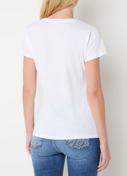 Liu Jo T-shirt met print en strass - achterkant roze